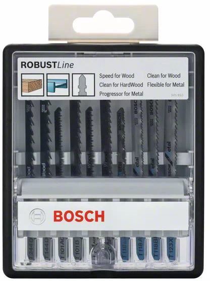 Набор пилок универсальные Bosch Robust Line 10пред. (лобзики)