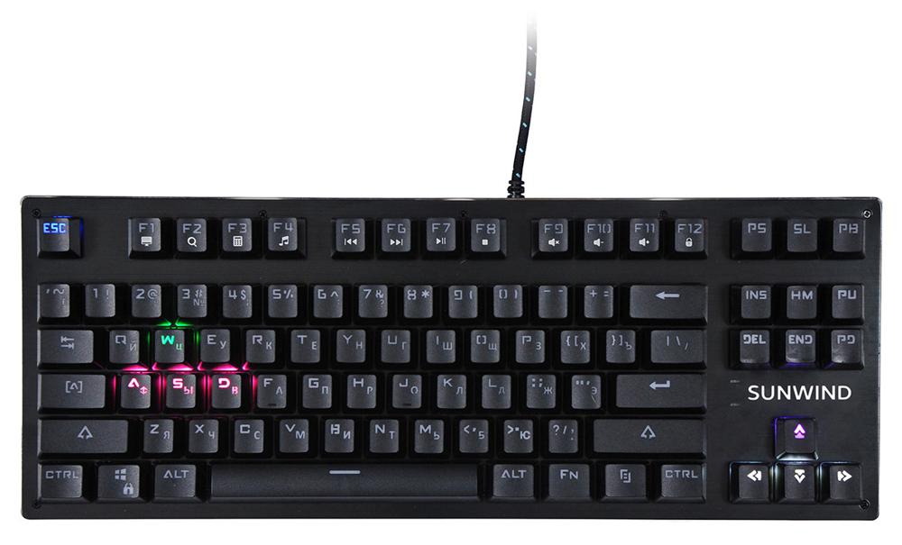 Клавиатура SunWind SW-K900G механическая черный USB Multimedia for gamer LED (1422332) кабель 1.8м