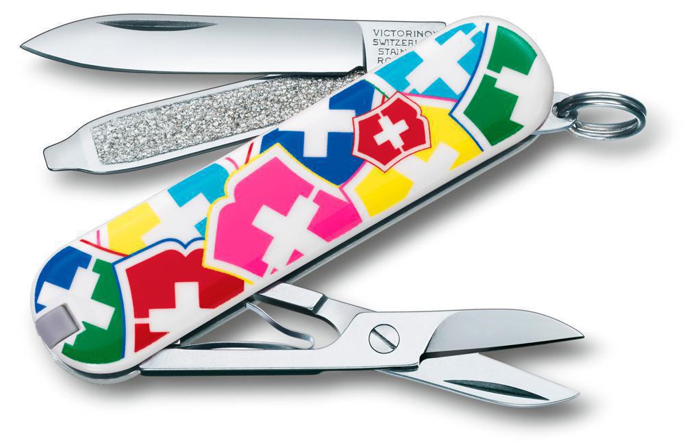 Нож перочинный Victorinox Classic (0.6223.841U) 58мм 7функц. белый/рисунок подар.коробка