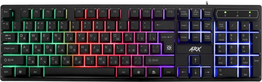 Клавиатура Defender Arx GK-196L RU черный USB for gamer LED