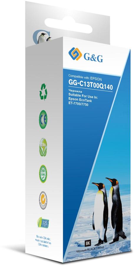 Чернила G&G GG-C13T00Q140 черный 140мл для Epson EcoTank 7700/7750