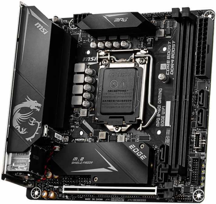 Материнская плата MSI MPG B460I GAMING EDGE WIFI Soc-1200 Intel B460 2xDDR4 mini-ITX AC`97 8ch(7.1) 2.5Gg RAID+HDMI+DP