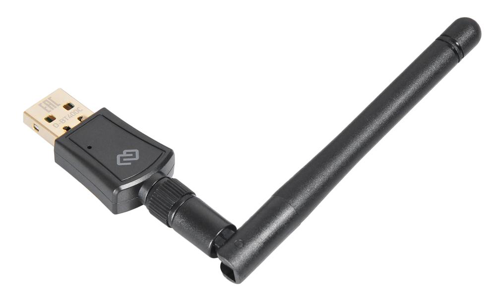Адаптер USB Digma D-BT400C BT4.0+EDR class 1 100м черный
