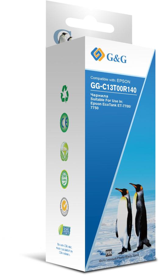 Чернила G&G GG-C13T00R140 черный 70мл для Epson EcoTank 7700/7750