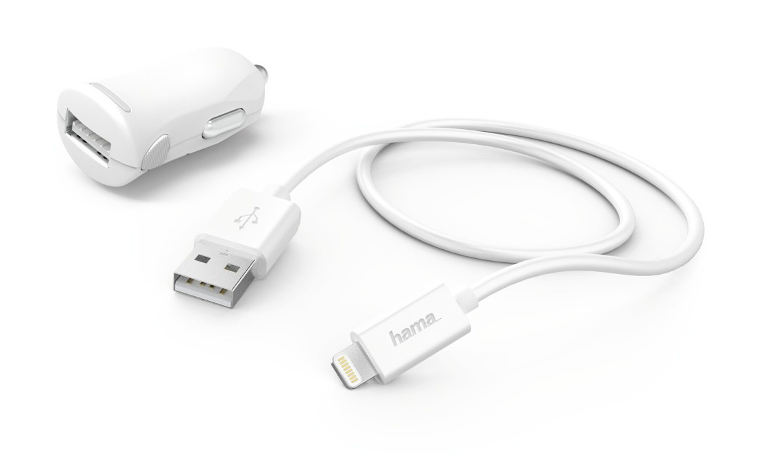 Комплект зар./устр. Hama H-183266 2.4A для Apple кабель Apple Lightning белый (00183266)