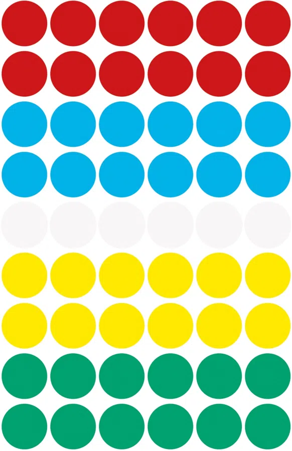 Этикетки Avery Zweckform 3088 54шт на листе диаметр 12мм/70г/м2/5л./ассорти самоклей. универсальная