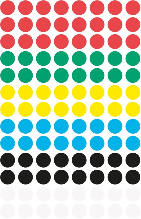 Этикетки Avery Zweckform 3090 104шт на листе диаметр 8мм/70г/м2/4л./ассорти самоклей. универсальная