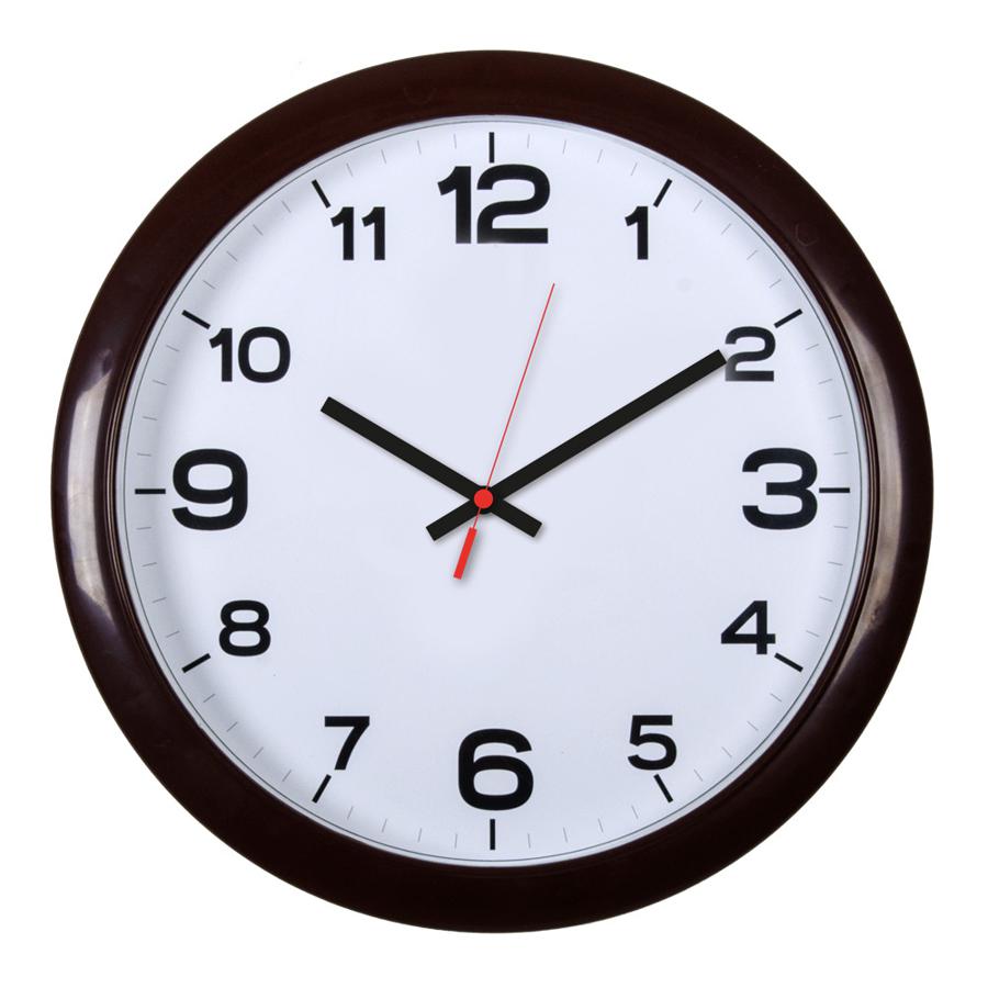 Часы настенные аналоговые Бюрократ WALLC-R87P D29см темно-коричневый/белый (WALLC-R87P29/DARK_BROWN)