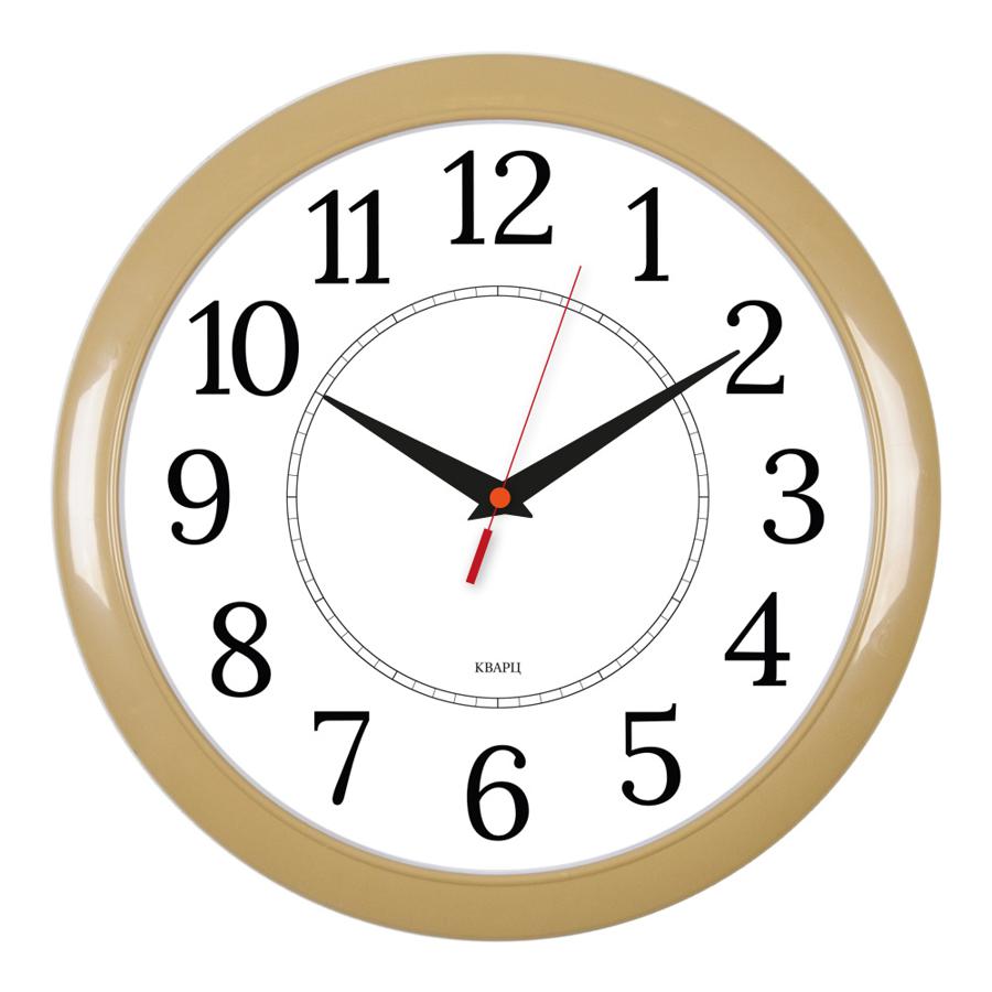 Часы настенные аналоговые Бюрократ WALLC-R88P D29см бежевый/белый (WALLC-R88P29/IVORY)