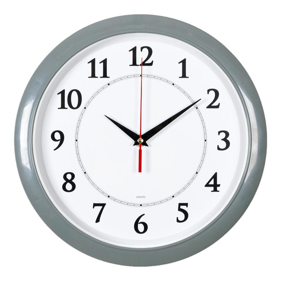 Часы настенные аналоговые Бюрократ WALLC-R89P D29см серый/белый (WALLC-R89P29/GREY)