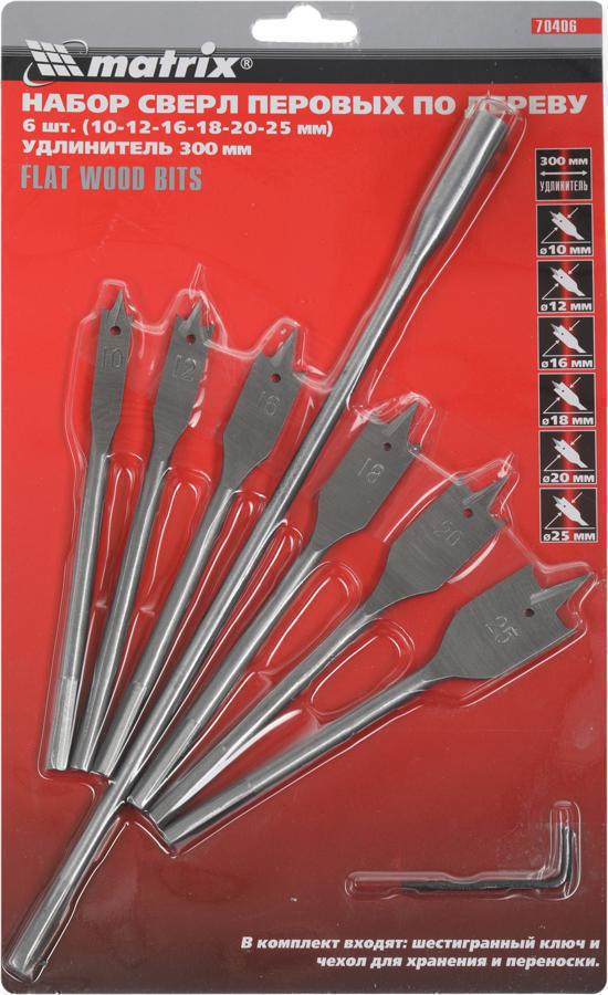 Набор сверл Matrix 70406 по дереву (7пред.) для дрелей/перфораторов