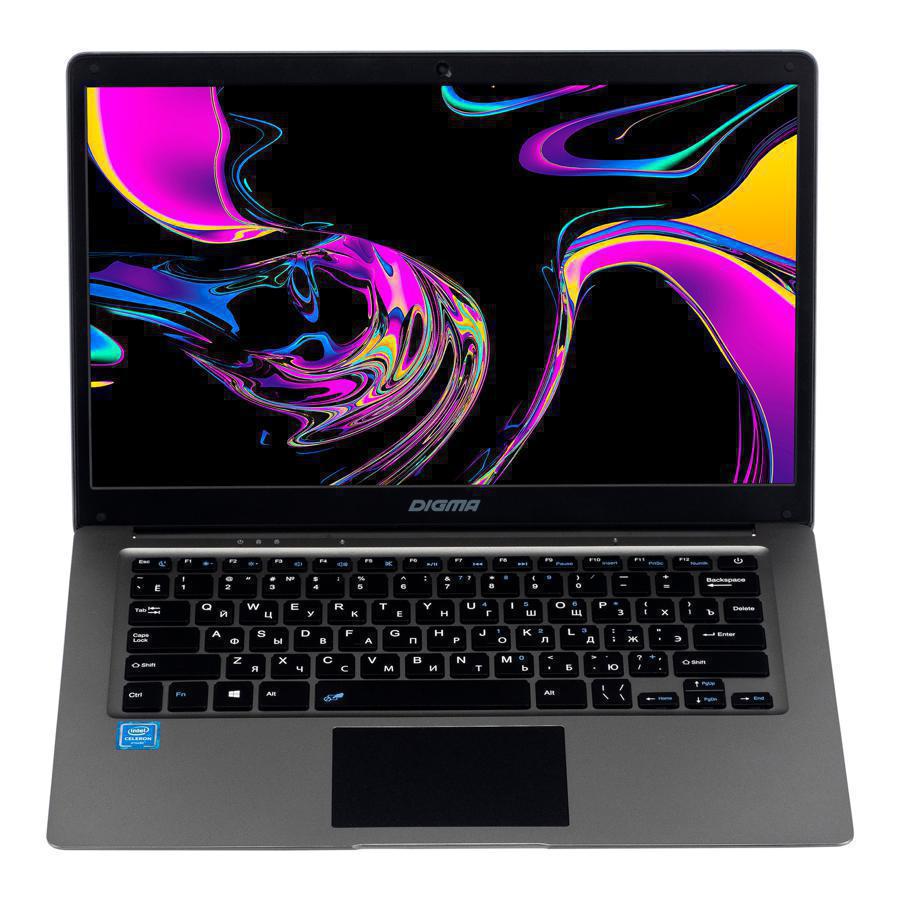 Ноутбук Digma EVE 14 C411 Celeron N3350 4Gb SSD128Gb Intel HD Graphics 500 14.1" IPS FHD (1920x1080) Windows 10 Home Single Language 64 dk.grey WiFi BT Cam 5000mAh