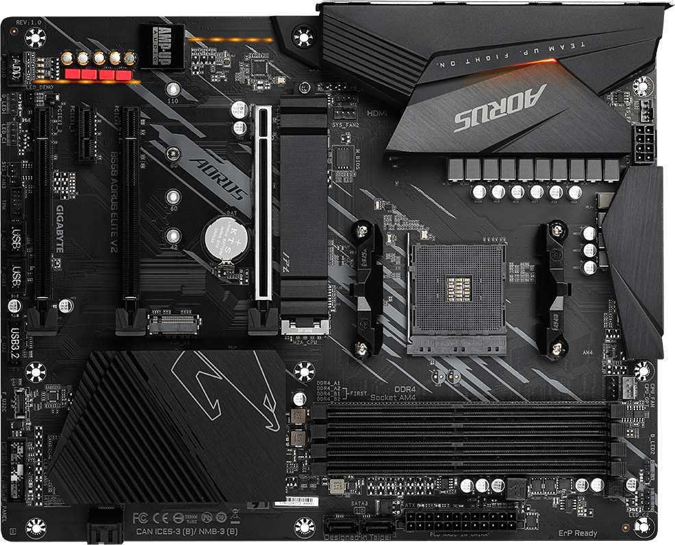 Материнская плата Gigabyte B550 AORUS ELITE V2 Soc-AM4 AMD B550 4xDDR4 ATX AC`97 8ch(7.1) 2.5Gg RAID+HDMI+DP