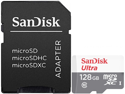 Флеш карта microSDXC 128Gb Class10 Sandisk SDSQUNR-128G-GN6TA Ultra + adapter