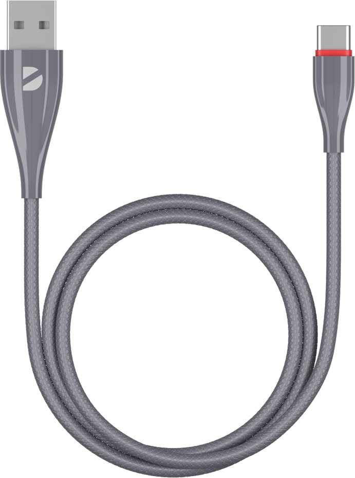 Кабель Deppa Ceramic 72289 USB (m)-USB Type-C (m) 1м серый