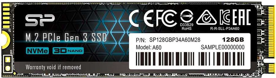 Накопитель SSD Silicon Power PCIe 3.0 x4 128GB SP128GBP34A60M28 M-Series M.2 2280