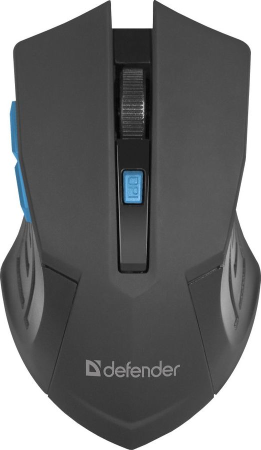 Мышь Defender Accura MM-275 черный/синий оптическая 1600dpi беспров. USB 5but (52275)