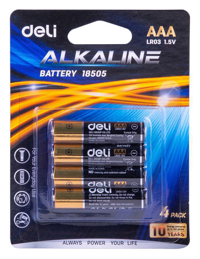 Батарея Deli E18505 AAA (4шт) блистер