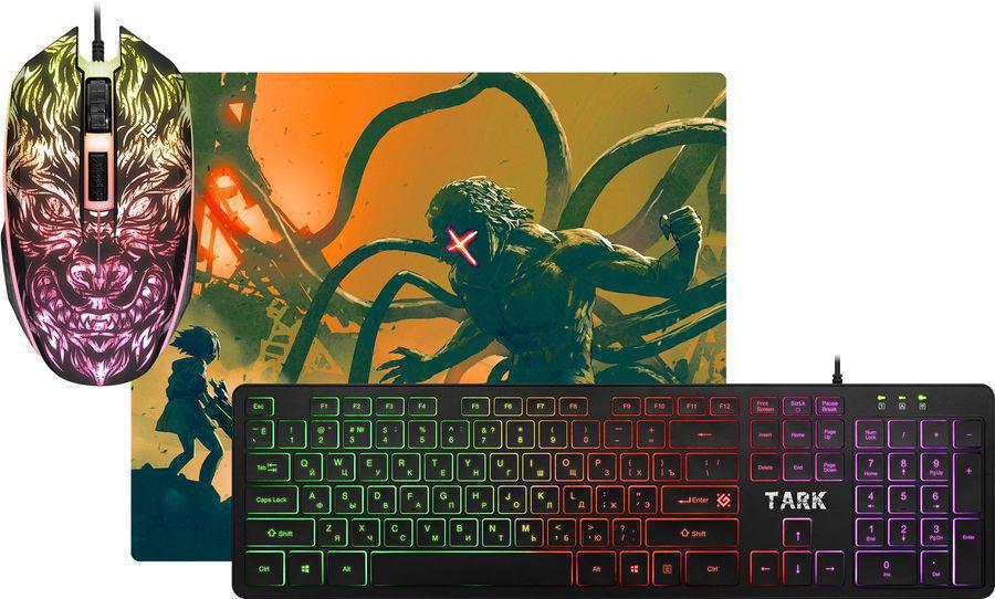 Клавиатура + мышь Defender Tark C-779 клав:черный мышь:черный USB LED (52779)