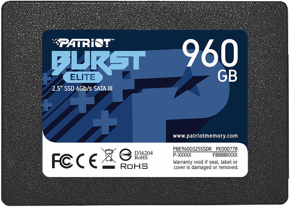 Накопитель SSD Patriot SATA III 960Gb PBE960GS25SSDR Burst Elite 2.5"