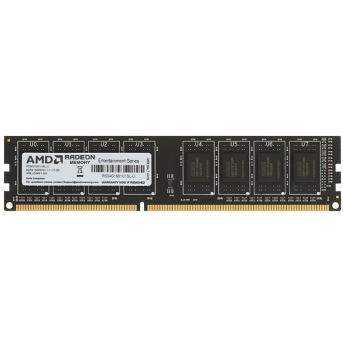 Память DDR3 4Gb 1600MHz AMD R534G1601U1SL-U RTL PC3-12800 CL11 LONG DIMM 240-pin 1.35В