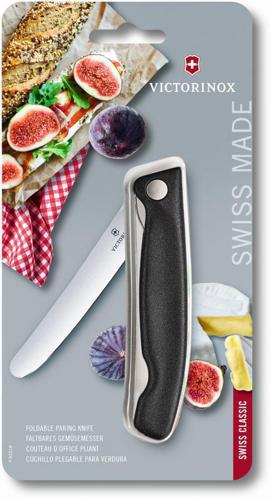 Нож кухонный Victorinox Swiss Classic (6.7803) стальной столовый для овощей лезв.110мм прямая заточка черный