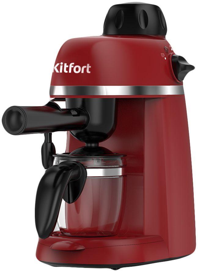 Кофеварка рожковая Kitfort КТ-760-1 800Вт красный/черный