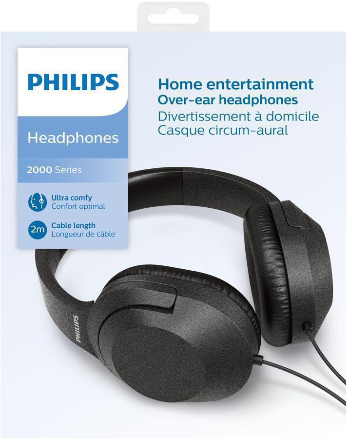 Наушники накладные Philips TAH2005BK/00 2м черный проводные оголовье