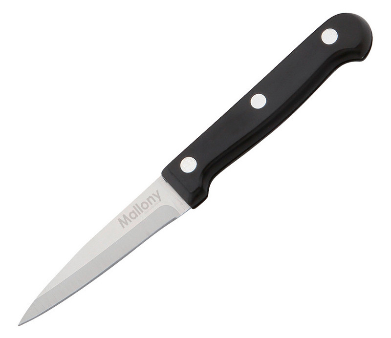 Нож Mallony (MAL-07B 985307) стальной для овощей лезв.76мм прямая заточка черный