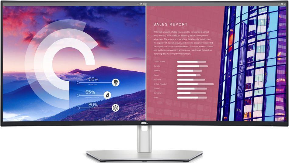 Монитор Dell 37.5" UltraSharp U3821DW черный IPS LED 21:9 HDMI M/M матовая HAS Pivot 300cd 178гр/178гр 3840x1600 DisplayPort WQHD+ USB 12.14кг