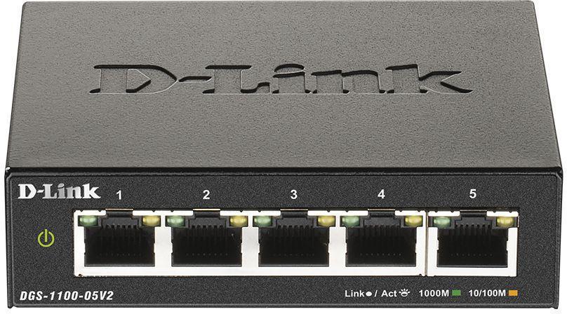 Коммутатор D-Link DGS-1100-05V2/A1A 5x1Гбит/с настраиваемый