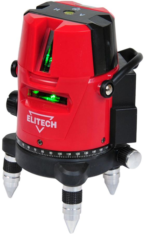 Уровень лазер. Elitech ЛН 5/2В-ЗЕЛ (E0306.006.00) 2кл.лаз. 532нм цв.луч. зеленый 3луч. (196766)