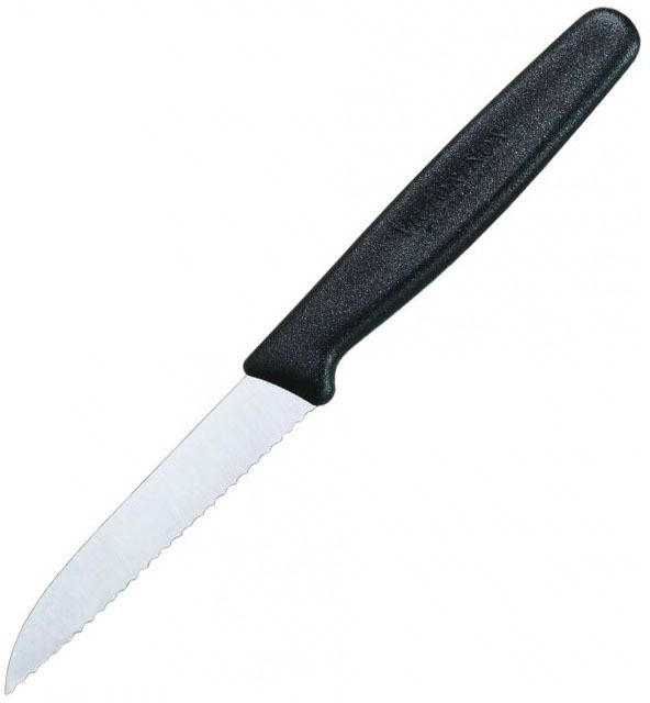 Нож кухонный Victorinox Standart (5.0433) стальной для чистки овощей и фруктов лезв.80мм серрейт. заточка черный