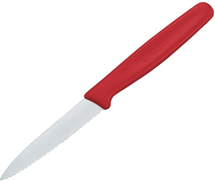 Нож кухонный Victorinox Standart (5.0631) стальной для чистки овощей и фруктов лезв.80мм серрейт. заточка красный