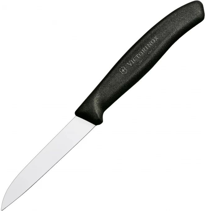 Нож кухонный Victorinox Swiss Classic (6.7403) стальной для овощей лезв.80мм прямая заточка черный