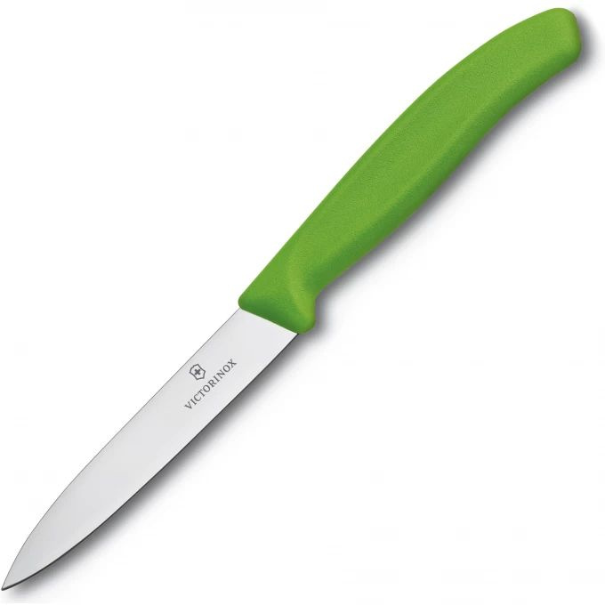 Нож кухонный Victorinox Swiss Classic (6.7706.L114) стальной для овощей лезв.100мм прямая заточка зеленый