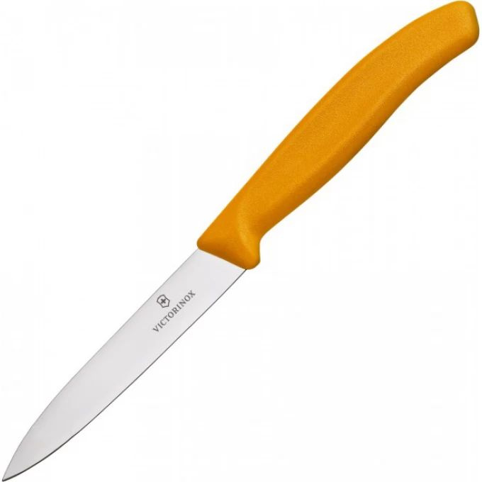 Нож кухонный Victorinox Swiss Classic (6.7706.L119) стальной для овощей лезв.100мм прямая заточка оранжевый