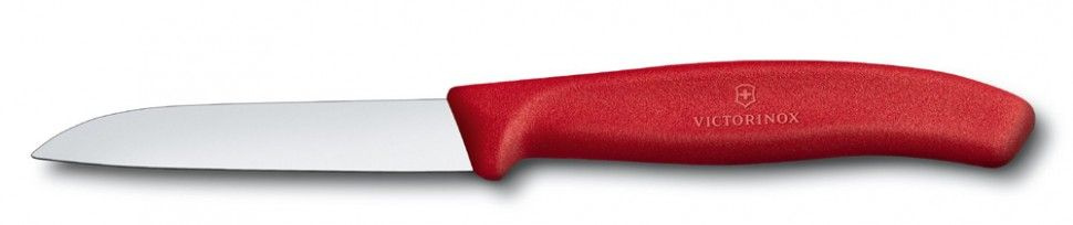 Нож кухонный Victorinox Swiss Classic (6.7401) стальной для овощей лезв.80мм прямая заточка красный