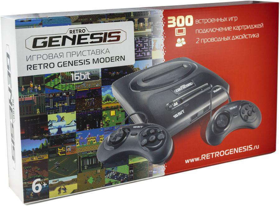 Игровая консоль Retro Genesis Modern черный в комплекте: 300 игр