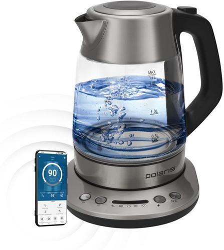 Чайник электрический Polaris PWK 1775CGLD 1.7л. 1850Вт серебристый матовый корпус: стекло