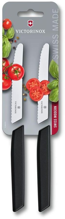 Набор ножей кухон. Victorinox Swiss Modern (6.9003.11WB) компл.:2шт черный блистер