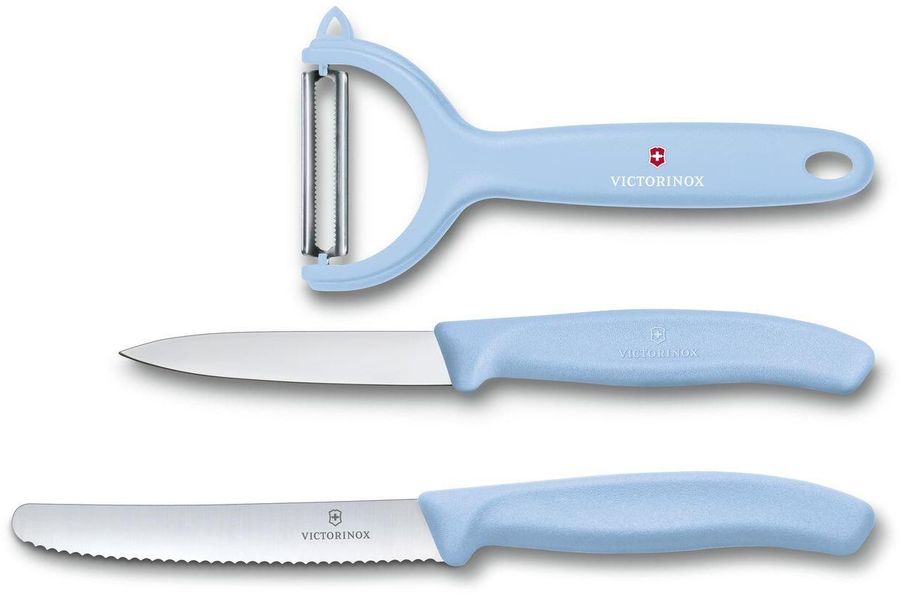 Набор ножей кухон. Victorinox Swiss Classic (6.7116.33L22) компл.:2шт овощеч. голубой карт.коробка