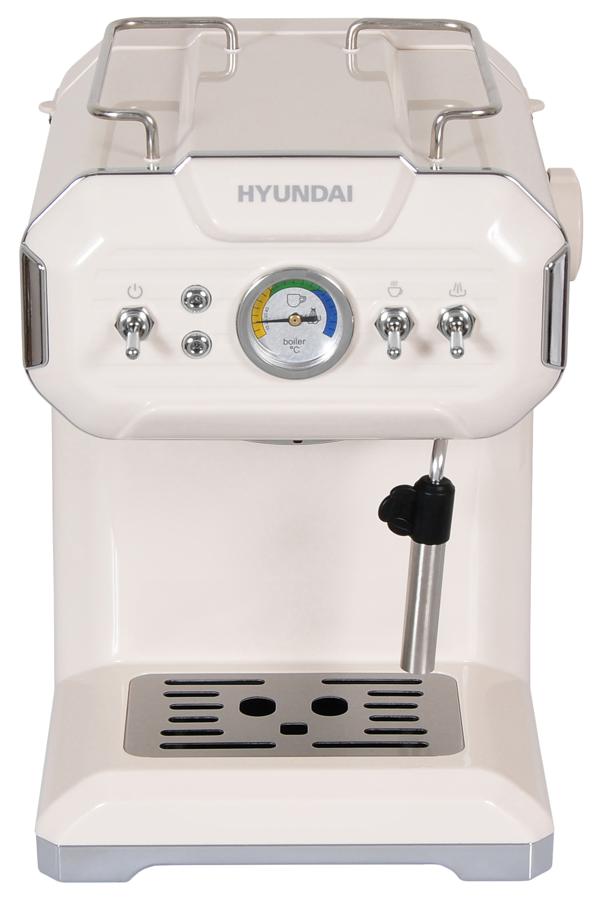 Кофеварка рожковая Hyundai HEM-5300 850Вт бежевый/серебристый