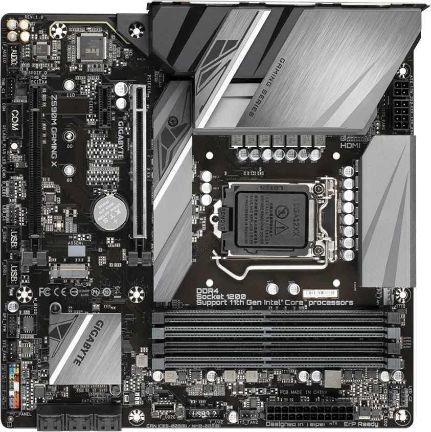 Материнская плата Gigabyte Z590M GAMING X Soc-1200 Intel Z590 4xDDR4 mATX AC`97 8ch(7.1) 2.5Gg RAID+HDMI+DP