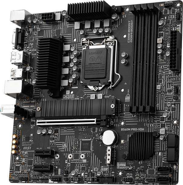 Материнская плата MSI B560M PRO-VDH Soc-1200 Intel B560 4xDDR4 mATX AC`97 8ch(7.1) 2.5Gg+VGA+HDMI+DP