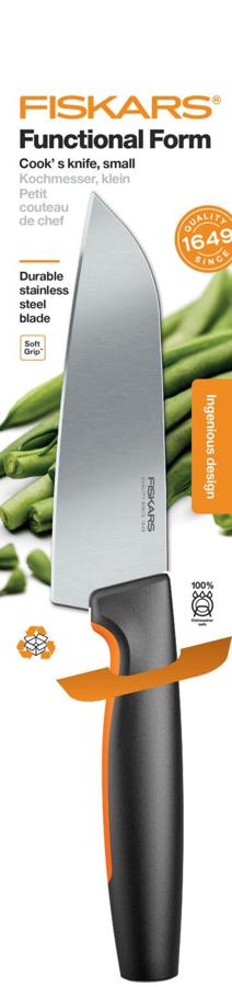 Нож кухонный Fiskars Functional Form 1057541 стальной разделочный лезв.120мм прямая заточка черный/оранжевый