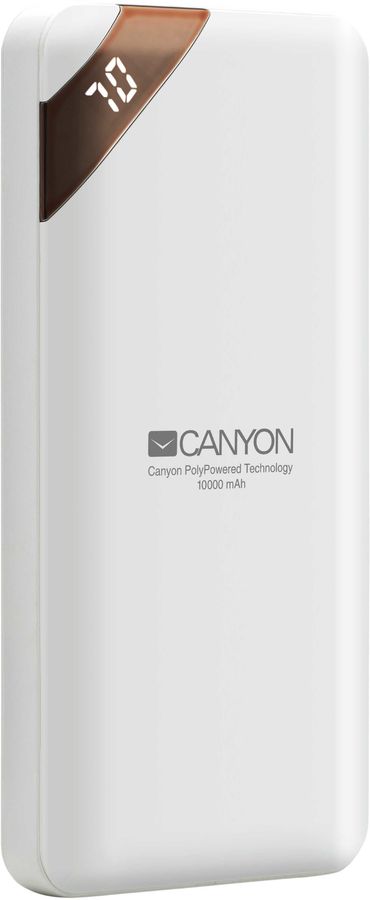 Мобильный аккумулятор Canyon PB-102 10000mAh 2A белый (CNE-CPBP10W)