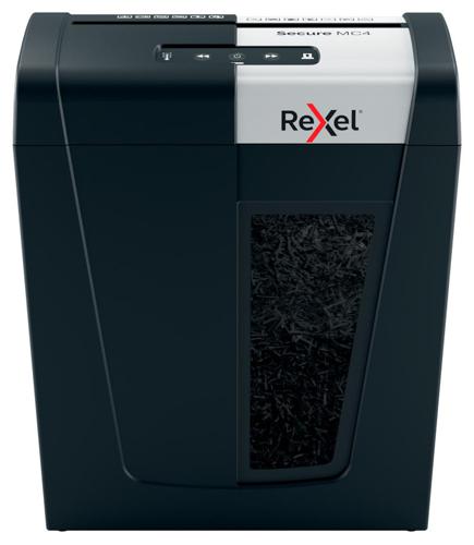 Шредер Rexel Secure MC4 EU черный (секр.P-5) фрагменты 4лист. 14лтр. скрепки скобы