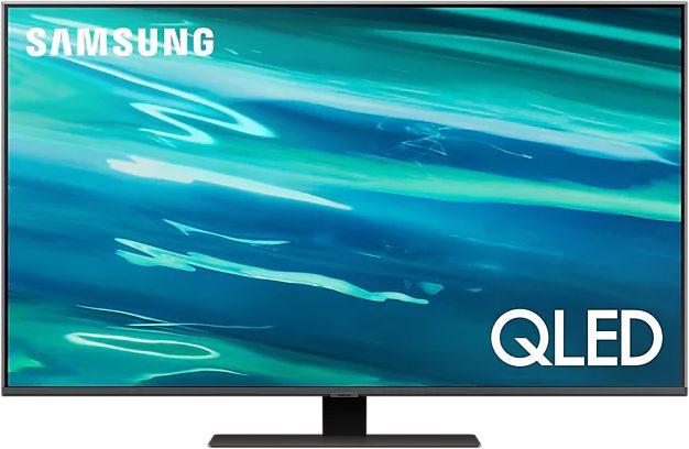 Телевизор QLED Samsung 50" QE50Q80AAUXRU 8 темно-серебристый Ultra HD 60Hz DVB-T2 DVB-C DVB-S2 USB WiFi Smart TV (RUS)