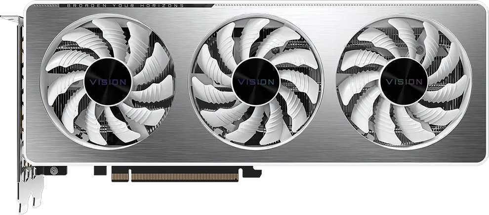 Видеокарта Gigabyte PCI-E 4.0 GV-N3060VISION OC-12GD 2.0 LHR NVIDIA GeForce RTX 3060 12Gb 192bit GDDR6 1837/15000 HDMIx2 DPx2 HDCP Ret